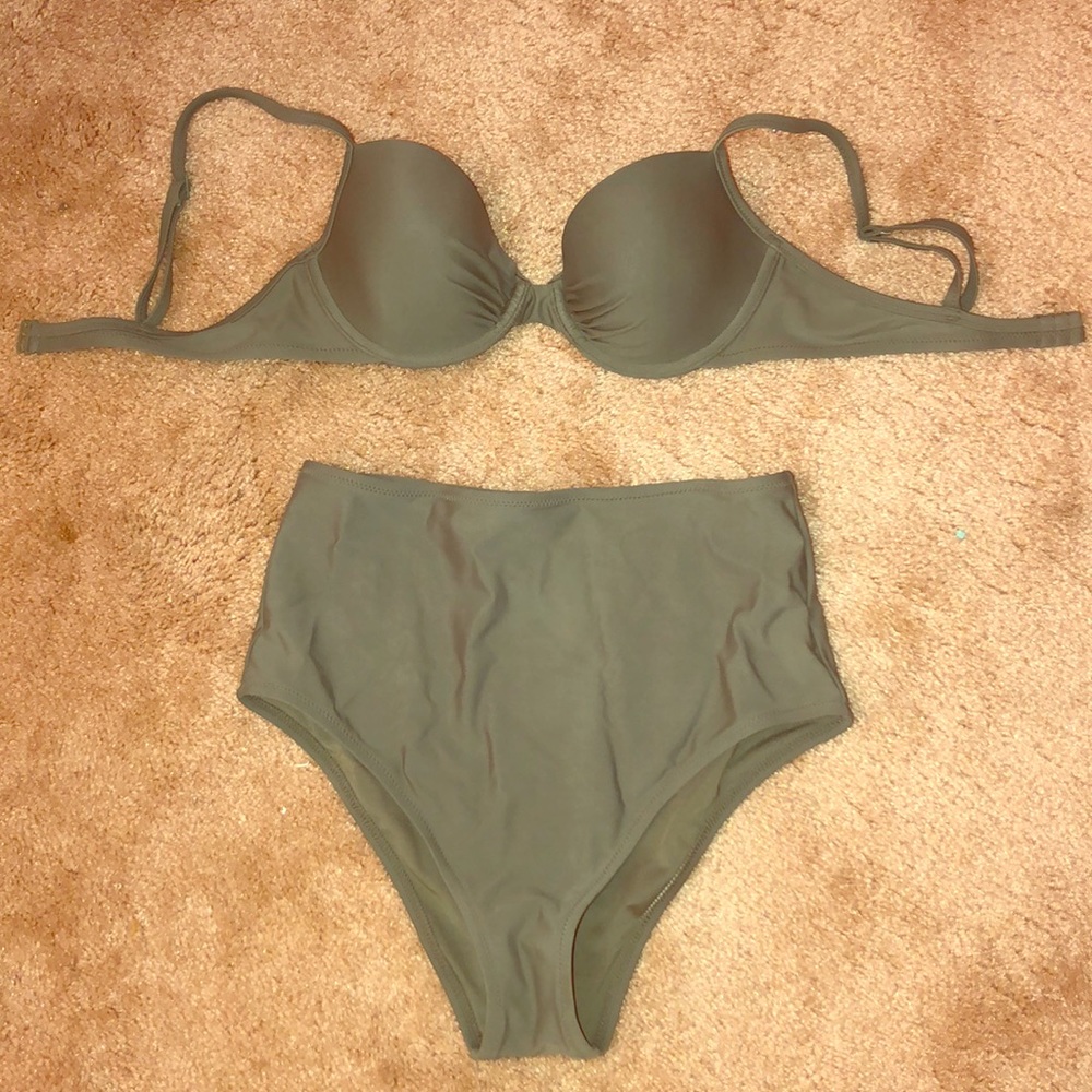 AERIE ARMY GREEN SWIM SET